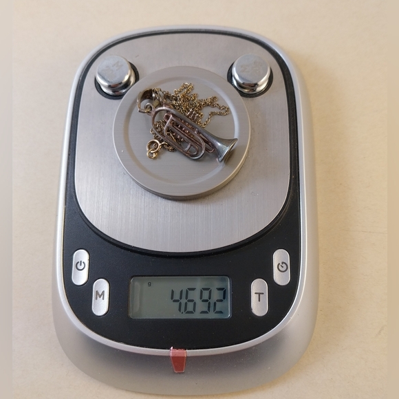 Sterling Silver Trumpet Pendant Necklace - Picture 5 of 15